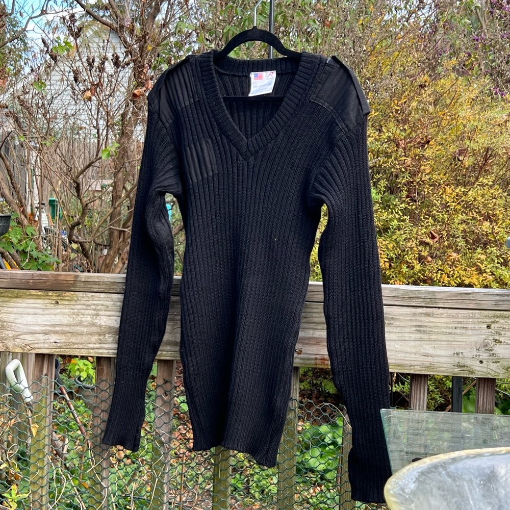Rothco 100 Percent Wool Commando Elbow Patches And Top Military Sweater 46 XL